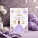 Convite Lavanda Lilac Princesa Borboleta Dourada Quiñceane<br><div class="desc">Lavanda Lilac Princesa Borboleta Dourada Quiñceanera Convite Mis Quince 15 Anos,  16º Aniversário Borboleta.</div>