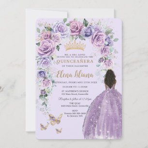 Convite Lavanda Lilás Roxo Quinto CQuinceañera