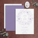 Convite Lavanda Line Art Floral Wreath Wedes<br><div class="desc">Procurando um convite para o casamento que realmente se destaca? Então, nossa Lavanda de convite para o casamento de maria floral da design é a escolha perfeita! Esta design espetacular tem toda a elegância de um casamento clássico, mas com detalhes únicos suficientes para o tornar especial. As lindas flores de...</div>