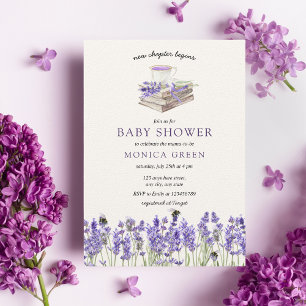 Convite Lavanda Livro Novo capítulo inicia Chá de fraldas
