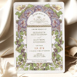 Convite Lavanda Petunia Casamento vintage Art Nouveau Much<br><div class="desc">Convites de Casamento vintage Art Nouveau de Alphonse Mucha num design floral, romântico e caprichoso. Os florescimentos vitorianos complementam os tipos clássicos de arte deco fonts. Introduza as suas informações personalizadas e está concluído. Se você quiser mudar o design, simplesmente clique no botão azul "Personalizar". Muito obrigado por considerar a...</div>