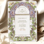 Convite Lavanda Petunia Salve a data Vintage Art Nouveau<br><div class="desc">Petunia Art Nouveau Vintage Salve os cartões de casamento de Alphonse Mucha em uma design floral, romântica e caprichosa. Os florescimentos vitorianos complementam os tipos clássicos de arte deco fonts. Introduza as suas informações personalizadas e está concluído. Se você quiser alterar a design, clique no botão azul "Personalizar". Muito obrigado...</div>