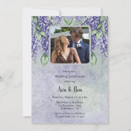 Convite Lavanda Pintada Wisteria Floral Adicionar Foto Cas
