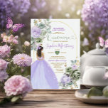 Convite Lavanda Princesa Sage Green Floral Quiñceanera<br><div class="desc">Lavanda Princesa Sage Green Floral Quiñceanera Convite Mis Quince 15 Anos,  16º Aniversário, </div>