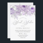 Convite Lavanda Purple Sparkle Floral Sweet 16 Party<br><div class="desc">Lavanda Purple Sparkle Floral Sweet 16 Convite de festas Ver coleção correspondente em Niche e Nest Store</div>