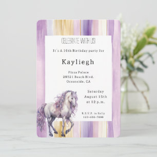 Convite Lavanda Romântica, Cavalo Branco, Strike Aniversár