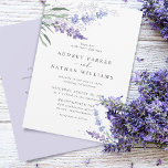 Convite Lavanda Romântica de Aquarela com Detalhes Casamen<br><div class="desc">Convite para casamento floral de lavanda de aquarela romântica com detalhes no verso.</div>