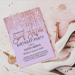 Convite Lavanda Rosa - Cortina Dourada da Coleta da Lente<br><div class="desc">Este convite de aniversário glamouroso e luxuoso dos Dezesseis é o design perfeito para o evento especial de sua jovem adolescente. Ele apresenta uma cortina de borda brilhante rosa cintilante com falso brilho sobre um simples fundo roxo lavanda. É um elegante, chic, trendy, e moderno design de bling com uma...</div>