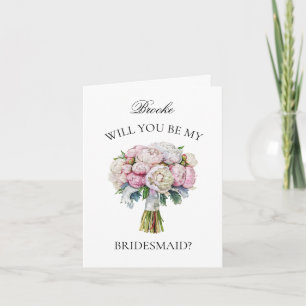 Convite Lavanda rosa - Peonias Buquê Bridesmaid Proposta