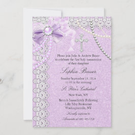 Convite Lavanda roxa Arco da Pérola da Santa Comunhão