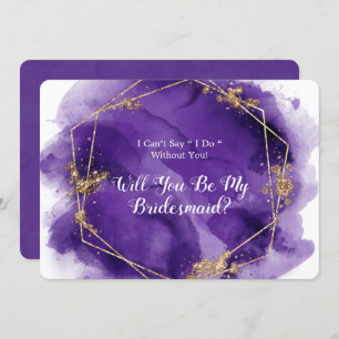 Convite Lavanda Roxa Dourada Você Será Minha Porta-Pontas