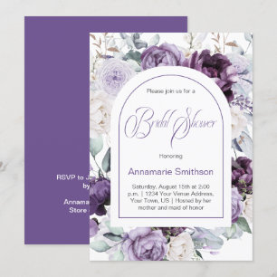 Convite Lavanda, Roxo, Chá de panela Branca  