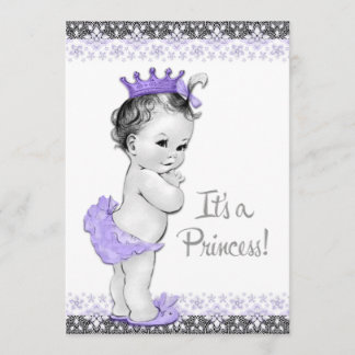 Convite Lavanda Roxo e Cinza Chá