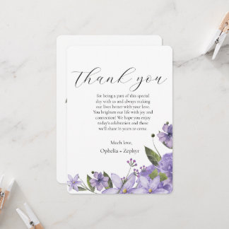 Convite Lavanda roxo floral 50º casamento Obrigado