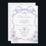 Convite Lavanda Roxo Frame de Arco Floral Silver Mis Quinc<br><div class="desc">LAVANDA EDITABLE Purple Floral Arco Frame Silver Mis Quince Convite Elegante Quinceañera Lavanda Purple Floral Princesa Prateada Convite Mis Quince 15 Anos,  16ª Festa de aniversário</div>