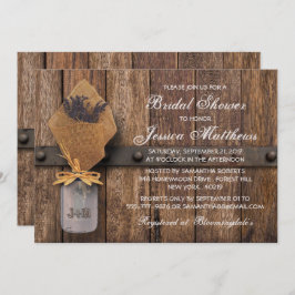 Convite Lavanda russa do país, Mason Jar Chá de panela