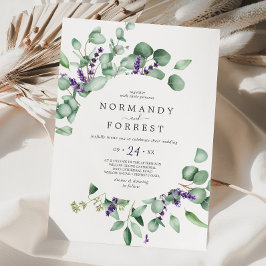 Convite Lavanda rustica e Casamento Casual Eucalyptus