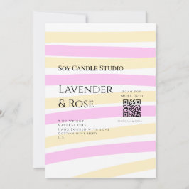 Convite Lavanda soy candela com rosa adicione q r código t