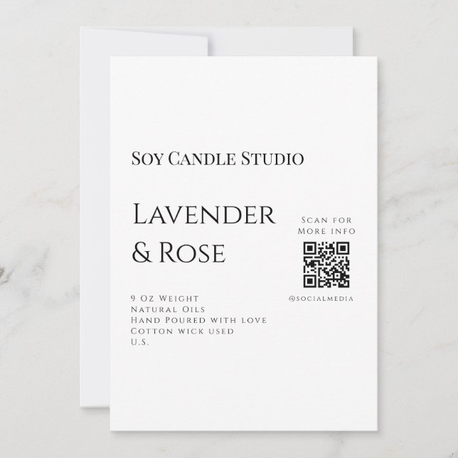Convite Lavanda soy candela com rosa adicione q r código t (Frente)