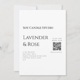 Convite Lavanda soy candela com rosa adicione q r código t