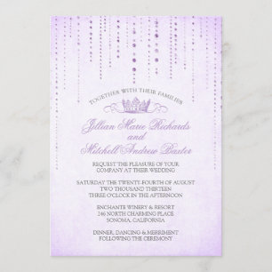 Convite Lavanda Sparkles & Crown Fairytale Wedes