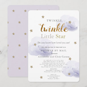 Convite Lavanda Twinkle Little Star Chá de fraldas por Co