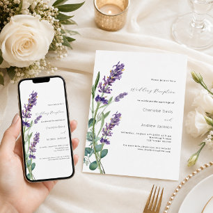 Convite Lavanda verde recepção de casamento roxa