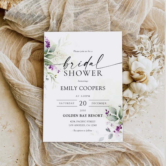 Convite Lavanda verde roxo (Criador carregado)