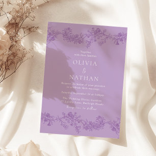 Convite Lavanda Vintage Floral Wedding