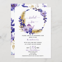 Convite Lavanda violeta e douradaChá de noiva