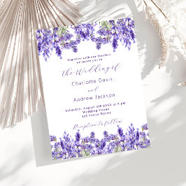 Convite Lavanda violeta floral aquarela casamento