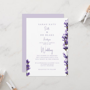 Convite Lavanda Watercolor Floral Sem Casamento de Pais