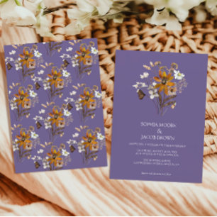 Convite Lavanda Wildflower Boho Casamento outono