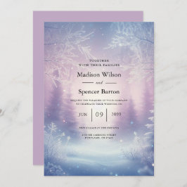 Convite Lavanda Winter Snowfall Serenade Weding
