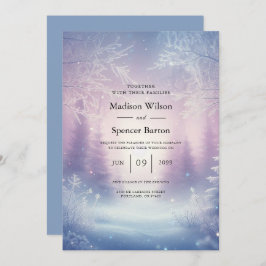 Convite Lavanda Winter Snowfall Serenade Weding