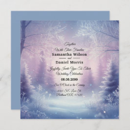 Convite Lavanda Winter Snowfall Serenade Weding