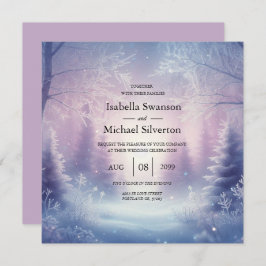 Convite Lavanda Winter Snowfall Serenade Weding