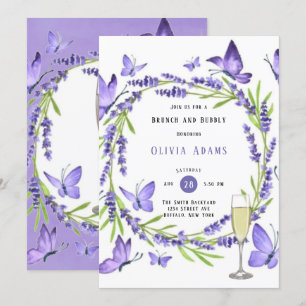 Convite Lavanda Wisteria & Butterflies Brunch & Bubble In