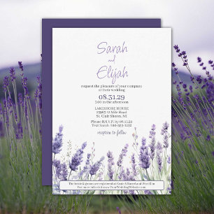 Convite Lavandas Botânicas Casamento Casual