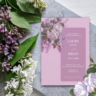 Convite Lavandas, Rosas e Lilases, Casamento