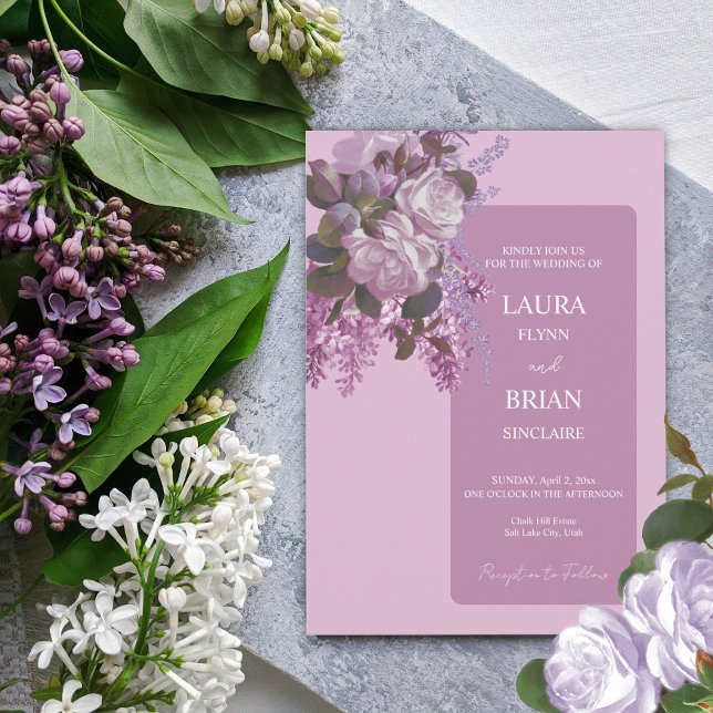Convite Lavandas, Rosas e Lilases, Casamento (Criador carregado)