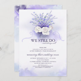 Convite Lavandas roxas "Ainda fazemos" Aniversário de Casa