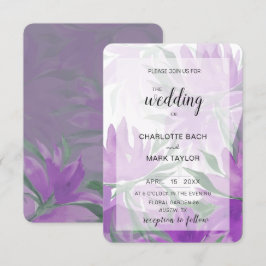 Convite Lavander Watercolor Elegante Roxo Floral
