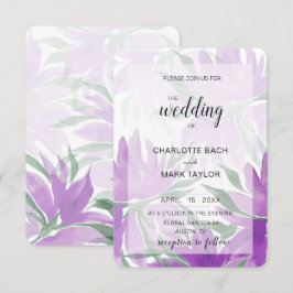 Convite Lavander Watercolor Elegante Roxo Floral