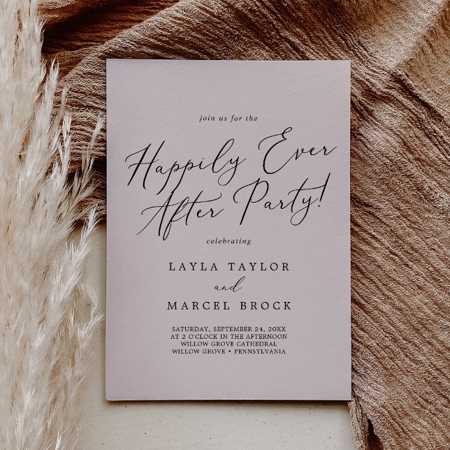 Convite Lave a Coordenada Lave Felizmente Depois da Festa (Wash Coordinate Blush Happily Ever After Party Invitation)