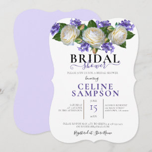Convite Lavendar e Chá de panela Floral Branco