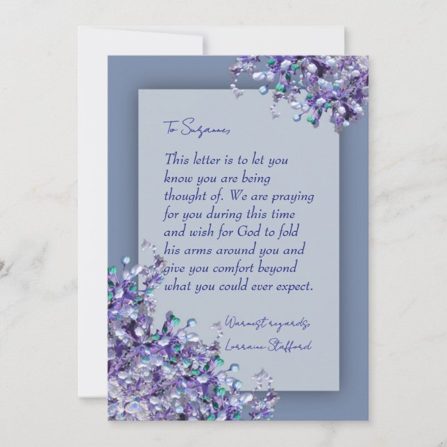 Convite Lavender Blue Spring Lilacs Sympathy Card (Frente)