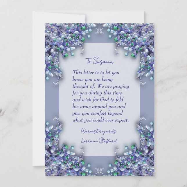 Convite Lavender Blue Spring Lilacs Sympathy Card (Frente)