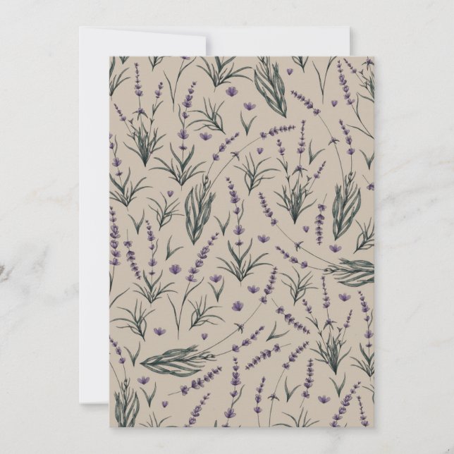 Convite Lavender Botanical Pattern Invitation (Frente)