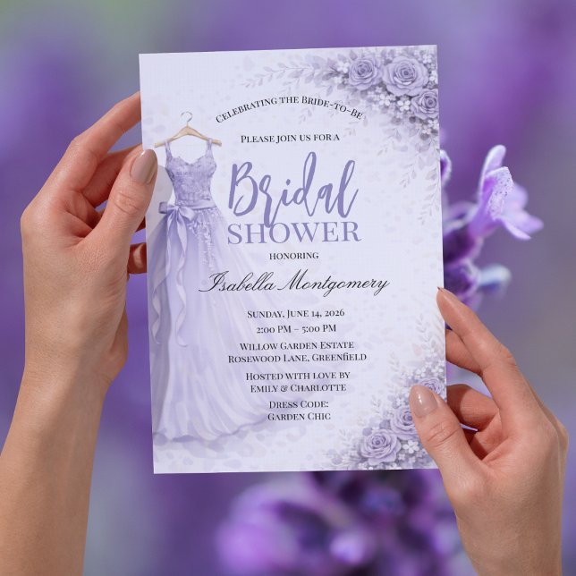 Convite Lavender Bridesmaid Dress Bridal Shower (Lavender Bridesmaid Dress Bridal Shower Invitations
)